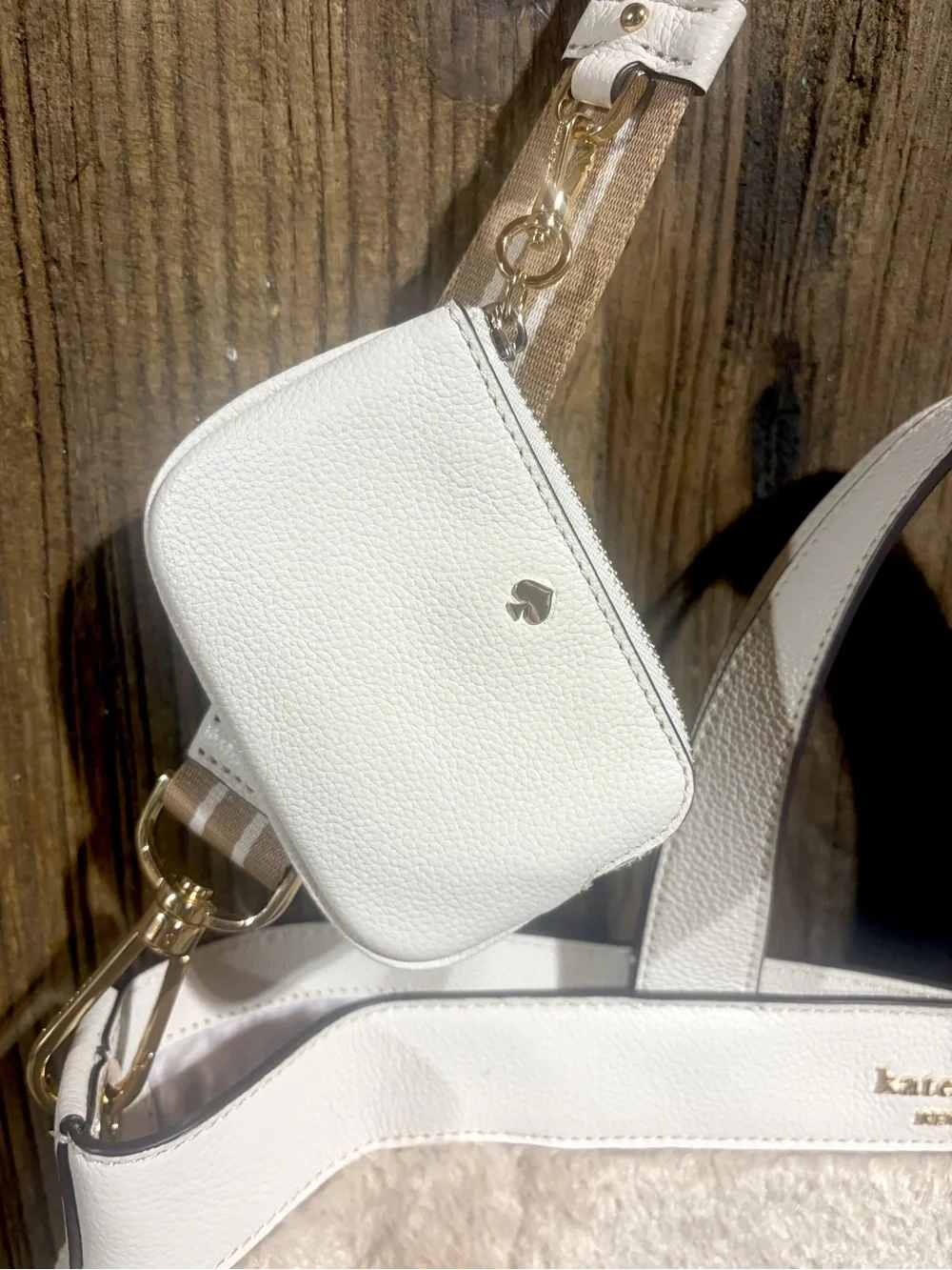 Kate Spade – Rosie Faux Shearling Satchel Crossbody Bag – Natural Multi – Sz. OS
